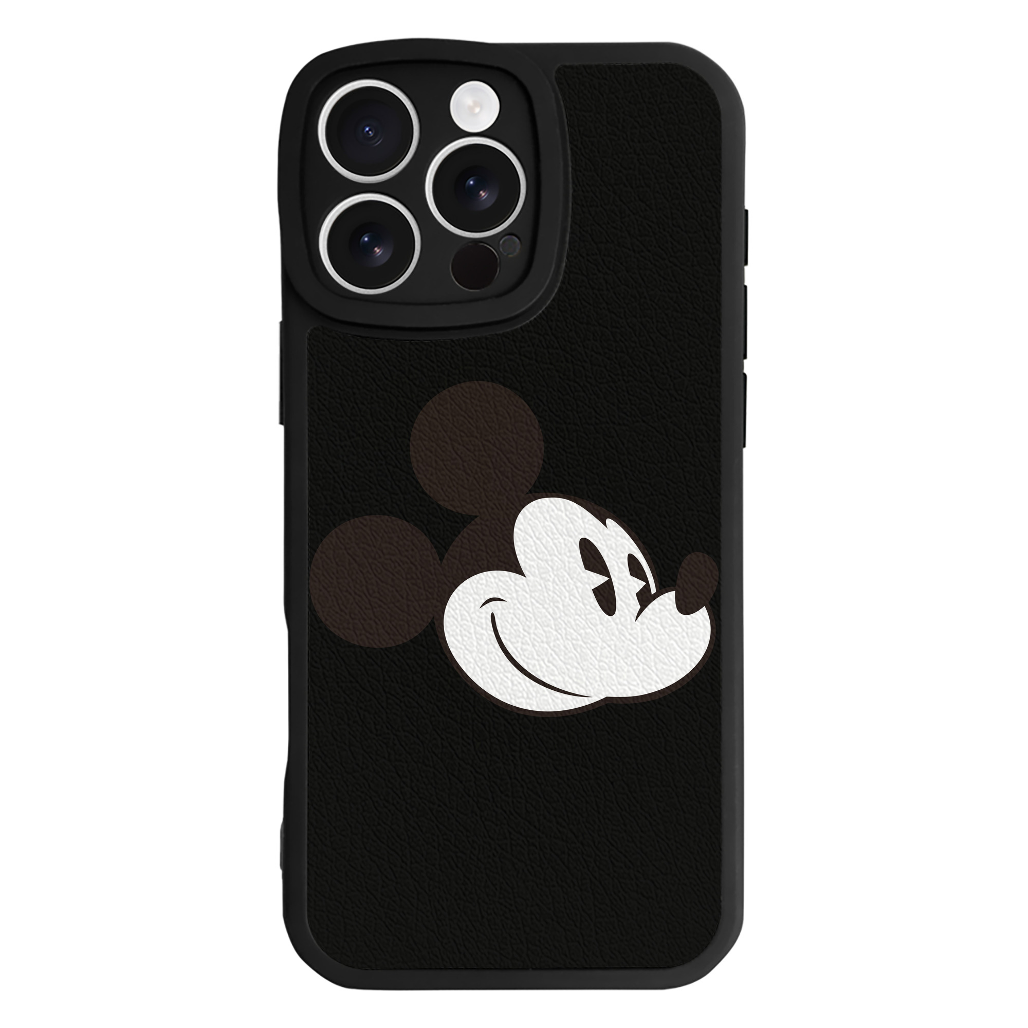 （画像用） ミッキーマウス Mickey Mouse 【iPhone 16シリーズ対応】シリコンスマホケース（レザー調） 材質：シリコン